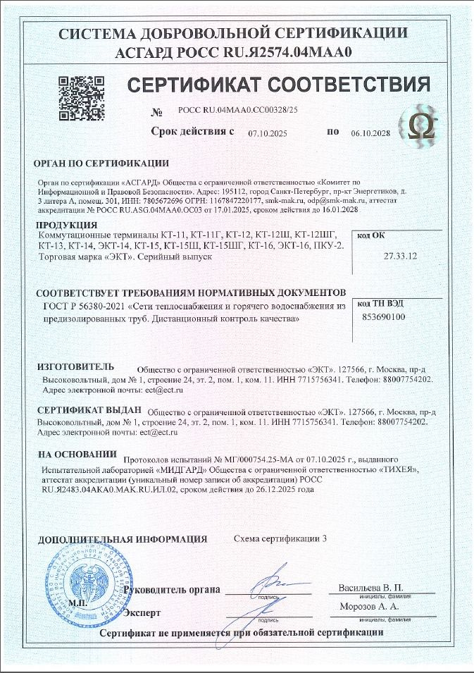 Сертификат Терминалы СОДК ЭКТ
