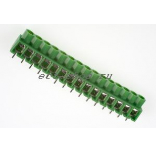 Клеммная колодка DINKLE 166-15P, Винтовая, 15 контактов, сечение провода 0.5-4 мм2, ток 24 A, Зеленый Клеммная колодка DINKLE 166-15P, Винтовая, 15 контактов, сечение провода 0.5-4 мм2, ток 24 A, Зеленый