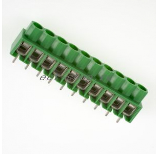 Клеммная колодка DINKLE 166-10P, Винтовая, 10 контактов, сечение провода 0.5-4 мм2, ток 24 A, Зеленый Клеммная колодка DINKLE 166-10P, Винтовая, 10 контактов, сечение провода 0.5-4 мм2, ток 24 A, Зеленый